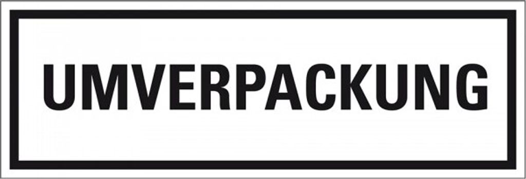 Dreifke Aufkleber, Verpackungskennzeichen UMVERPACKUNG, Haftpapier, permanen...