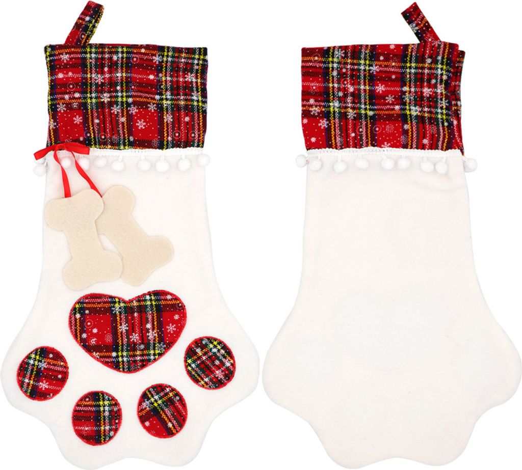 TOPANBIETER 999 Weihnachtsstrumpf rot Tierpfote Weihnachten Produktbild 