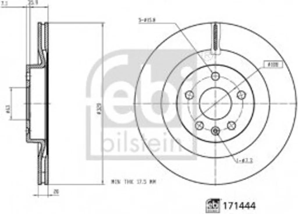Disque de frein FEBI BILSTEIN 171444 pour Volvo XC90 II et XC60 II OE