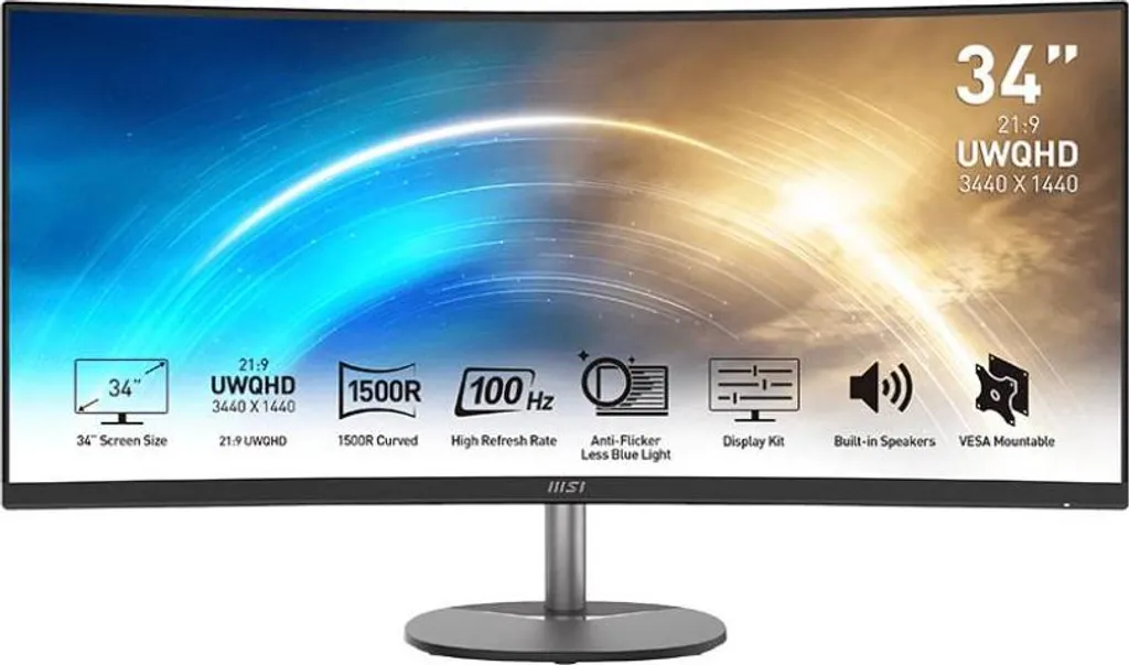 Écran MSI PRO MP341CQDE Incurvé : Dites Adieu à la Fatigue Oculaire