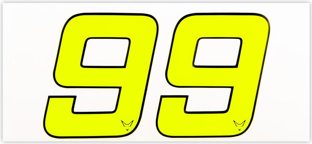Startnummer Aufkleber 2er Set, neongelb, 1 mm Schaummaterial, # 9