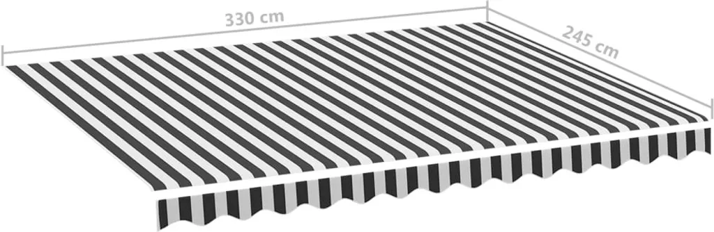 Telo Ricambio Tenda Sole 3,5x2,5m vidaXL Antracite-Bianco | UV-Stop - 6