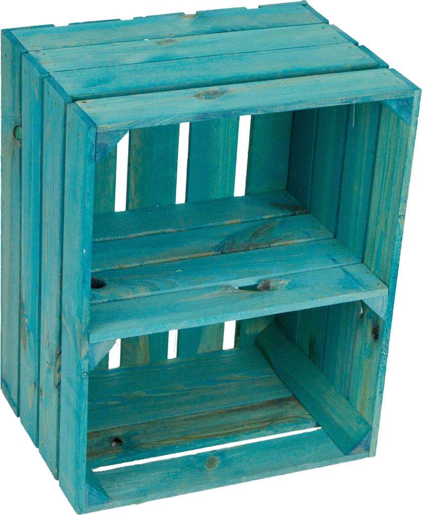 Weinkiste Johanna Türkis Quer Regalkiste Bücherrgal Ablagekiste Obstkiste Apfelkiste