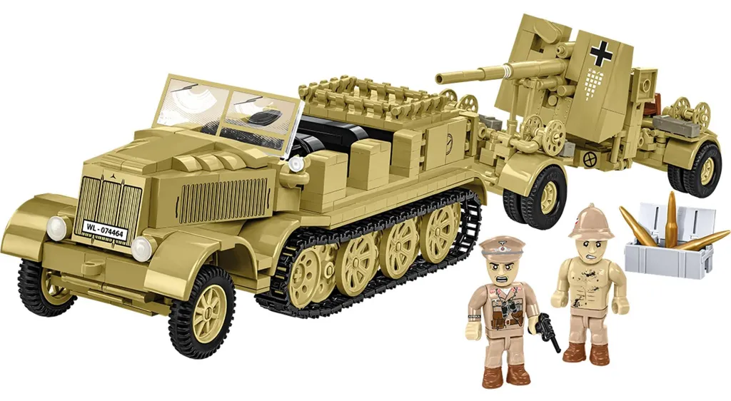 Véhicule Militaire Sd.Kfz.8 et Canon 8.8cm Flak pour Diorama WWII