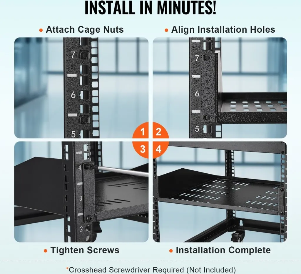 Rack pour stockage de serveurs 2U avec châssis robuste acier - 6