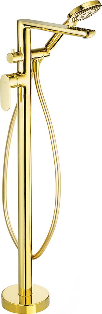 Wannenarmatur, freistehend, mit Duschset, Gold, ALPINIA-30