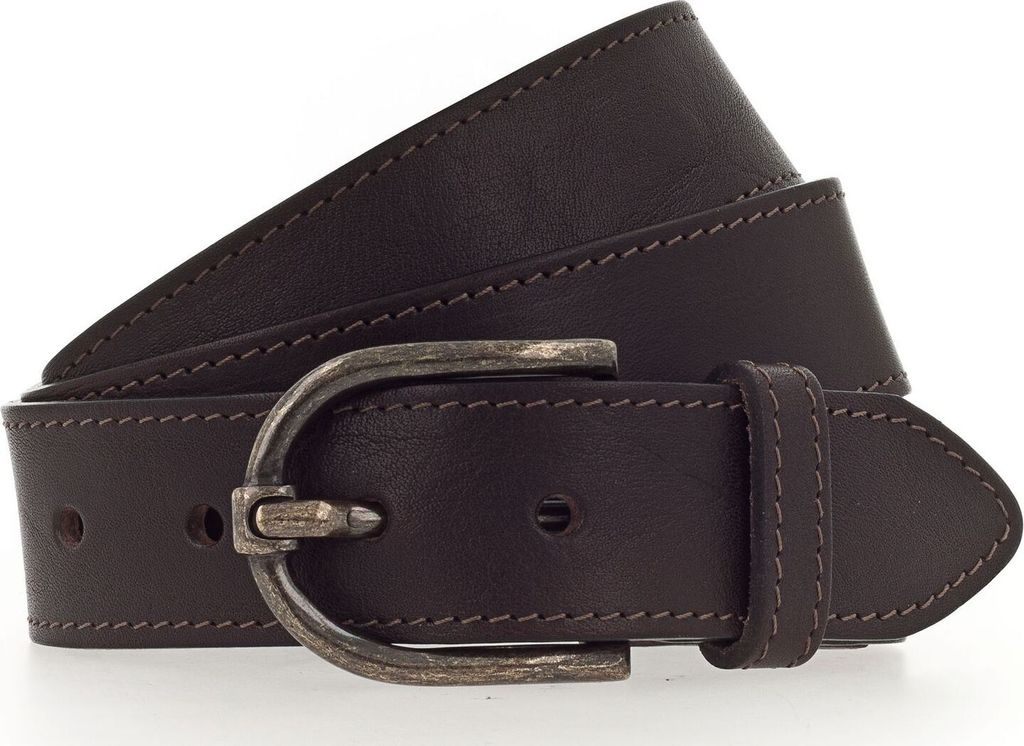 MUSTANG Leder Gürtel Leather Belt W85 Dark Brown dunkelbraun