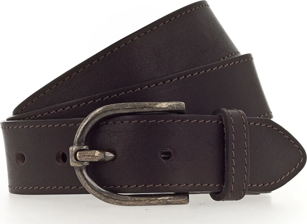 Cintura MUSTANG Pelle Marrone Scuro W110 - Vera Pelle Alta Qualità