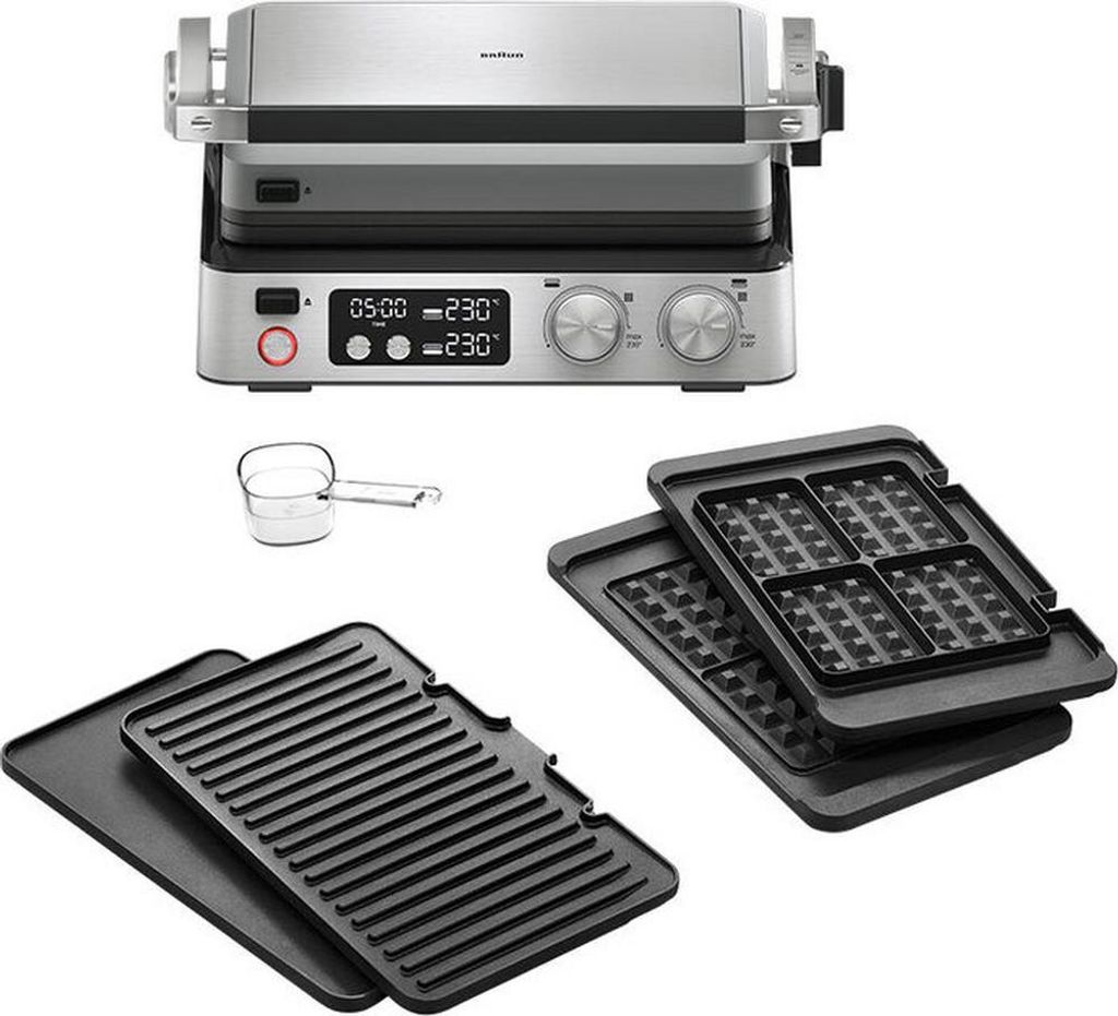 Braun MultiGrill 7, Čierna, Nerezová oceľ, Obdĺžnikový, Obrázok produktu 