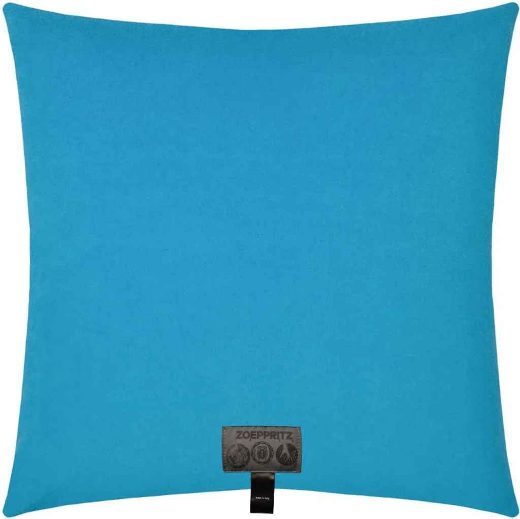 Housse de coussin Soft-Fleece cyan 50x50 cm : douceur et luxe Zoeppritz