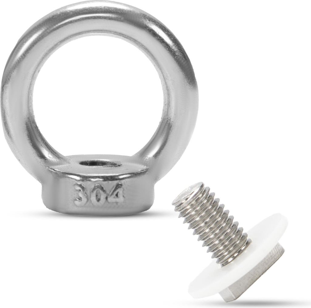 ECENCE 8x Ringmuttern mit Hammerkopfschraube M6 aus Edelstahl (304) Pflanzenhalter Gewächshaus, Ö