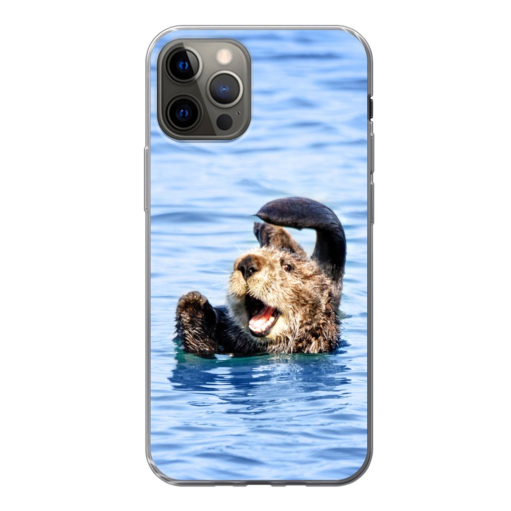 MuchoWow Handyhülle Schutzhülle Hülle für iPhone 13 Pro Seeotter - Lustig - Wasser - Kinder - Jungen - Mädchen - Kind Silikon Softcase Handy...
