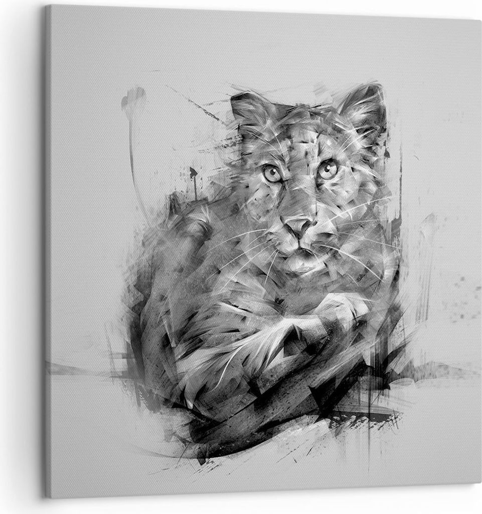 Bild auf Leinwand - Leinwandbild - Tier Abstraktion - 50x50cm - Wand Bild - Wanddeko - Wandbilder - Leinwanddruck - Bilder - Kunstdruck - Wanddekor...