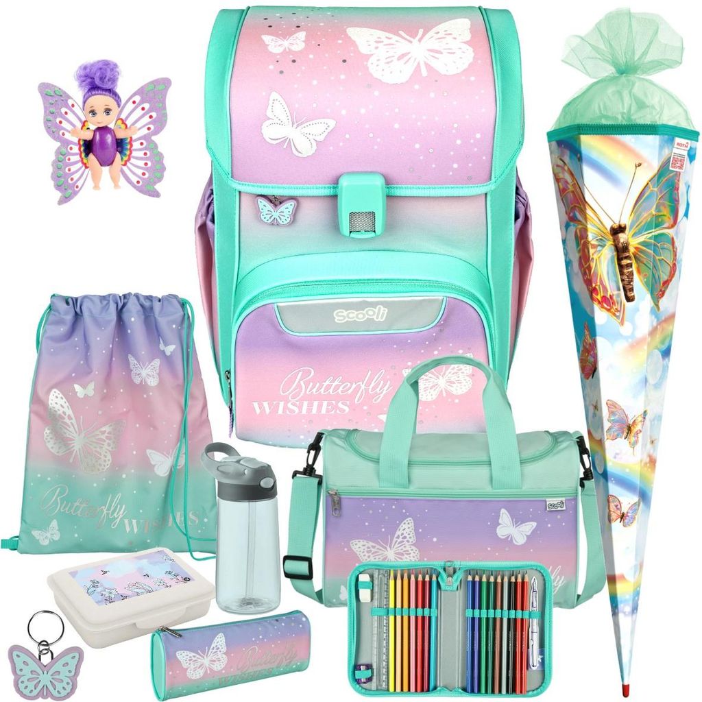 Scooli Schulranzen 1. Klasse Mädchen Butterfly Wishes Produktbild 