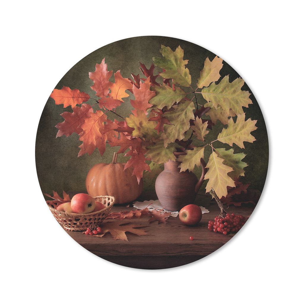 MuchoWow Mauspad Mousepad Stilleben - Kürbis - Blätter - Apfel - Kirsche - Herbst 40x40 cm - Mousepads - Maus Mat - Pad - Mausunterlage - Schre...