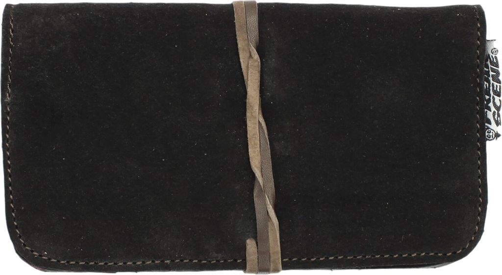 Tabakbeutel Wildleder mit Band - schwarz - Tabaktasche - Drehertasche