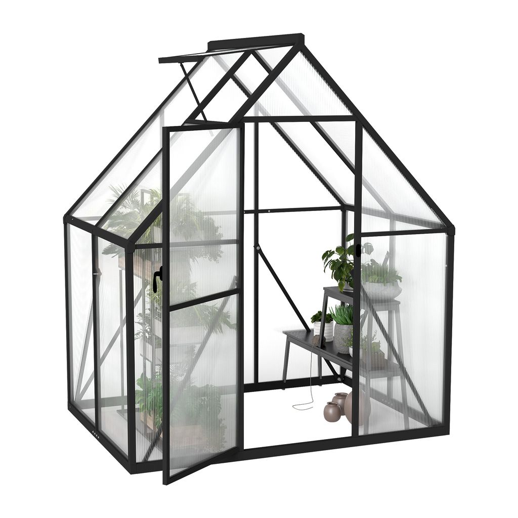 UISEBRT Premium Gewächshaus Aluminium 125x180x195cm, 2.25m² Produktbild 