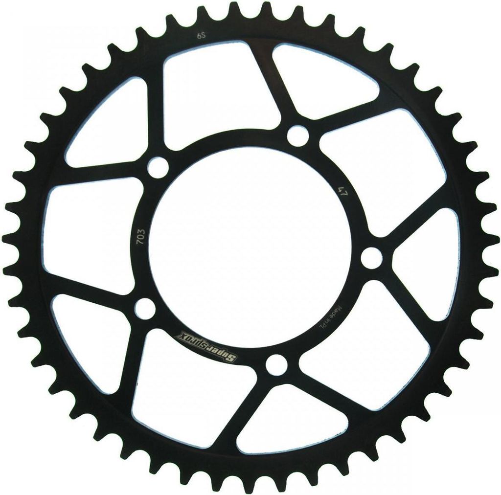 Stahl-Kettenrad Supersprox 520 - 47Z (schwarz) RFE-703:47-BLK|ID 100,0 LK 120,0 5-Loch