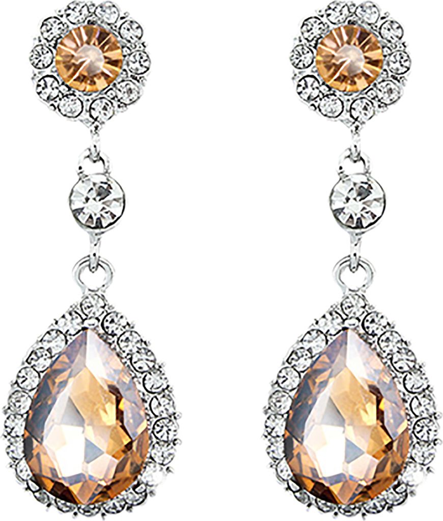 Luxus-Wassertropfen-Kronleuchter-Ohrringe für Damen, Strass-Ohrtropfen, Schmuck für den Alltag-Sekt