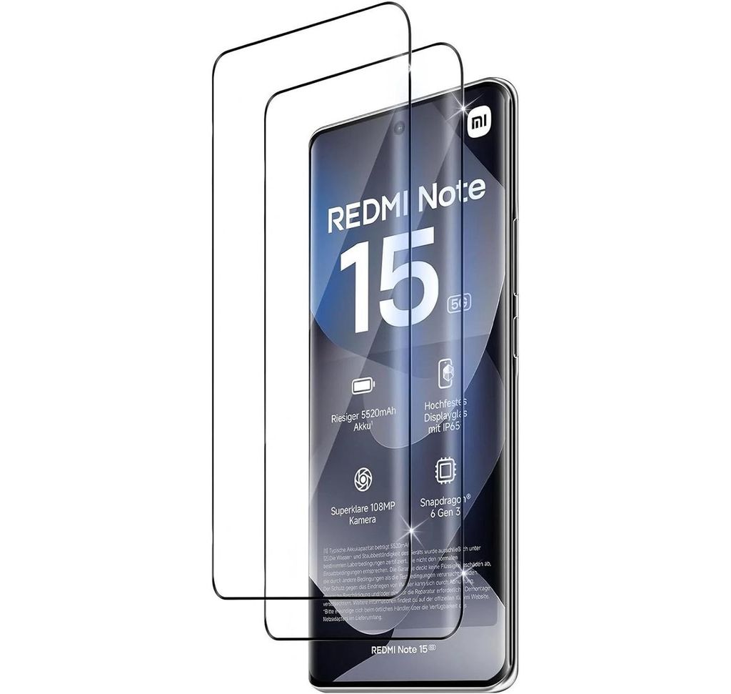 2X Schutzglas Glasfolie für Xiaomi Redmi Note 15 4G / 5G Produktbild 