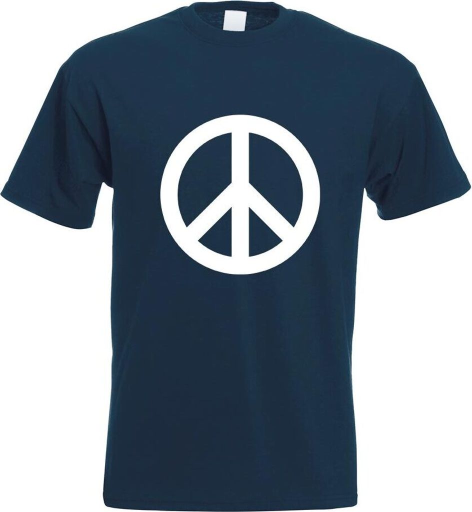 Kiwistar - T-Shirt - Navy - Peace Motiv Bedruckt Funshirt Design Print - mit Motiv Bedruckt - Funshirt Design - Sport - Freizeit - Herren - XL