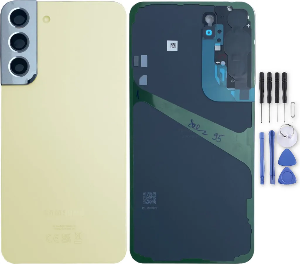 Vitre arrière Samsung Galaxy S22 pour réparer un châssis cassé crème