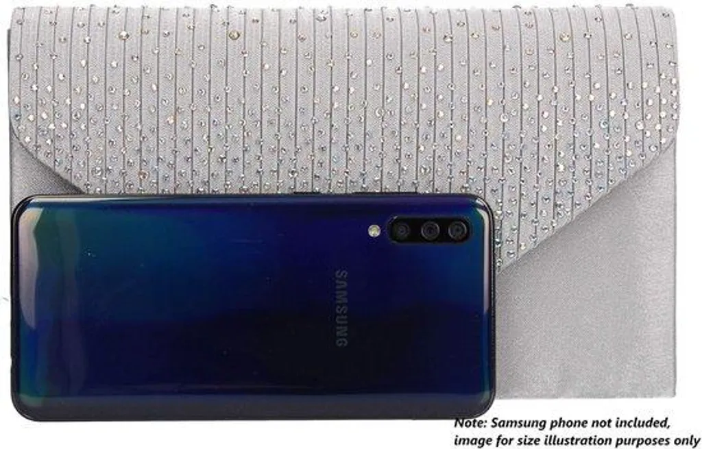 Sac à main à strass argenté pour femme - Pochette de soirée chic