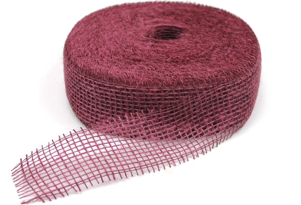 DecoHomeTextil SIZO Deco Jute Eco Friendly Geschenkband Dekorationsband Weinrot 5 cm x 4000 cm