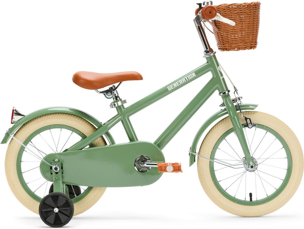 Génération Retro 14 pouces vert - Vélo enfant avec panier Image du produit 