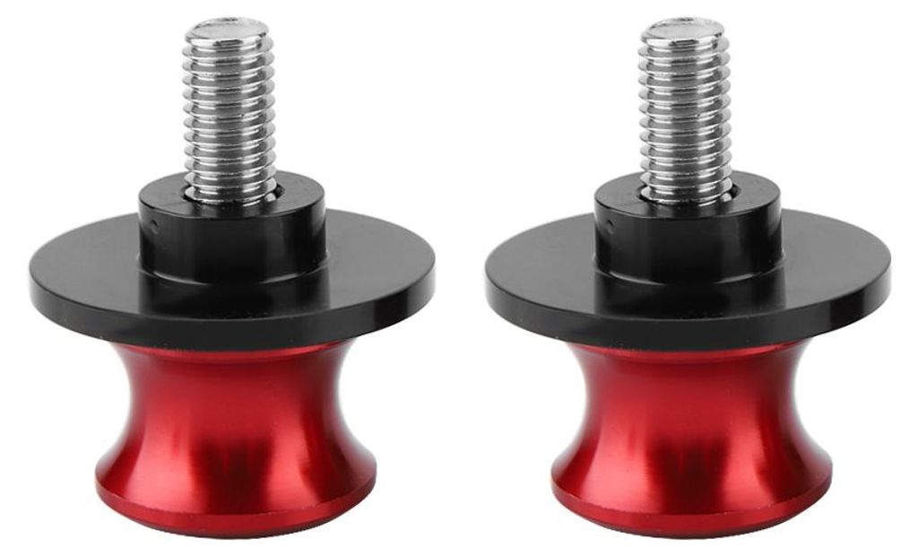 2 Stück 6 mm Motorrad CNC Hinterständer Schwingenspulenschieber Schwingenspulen (rot)