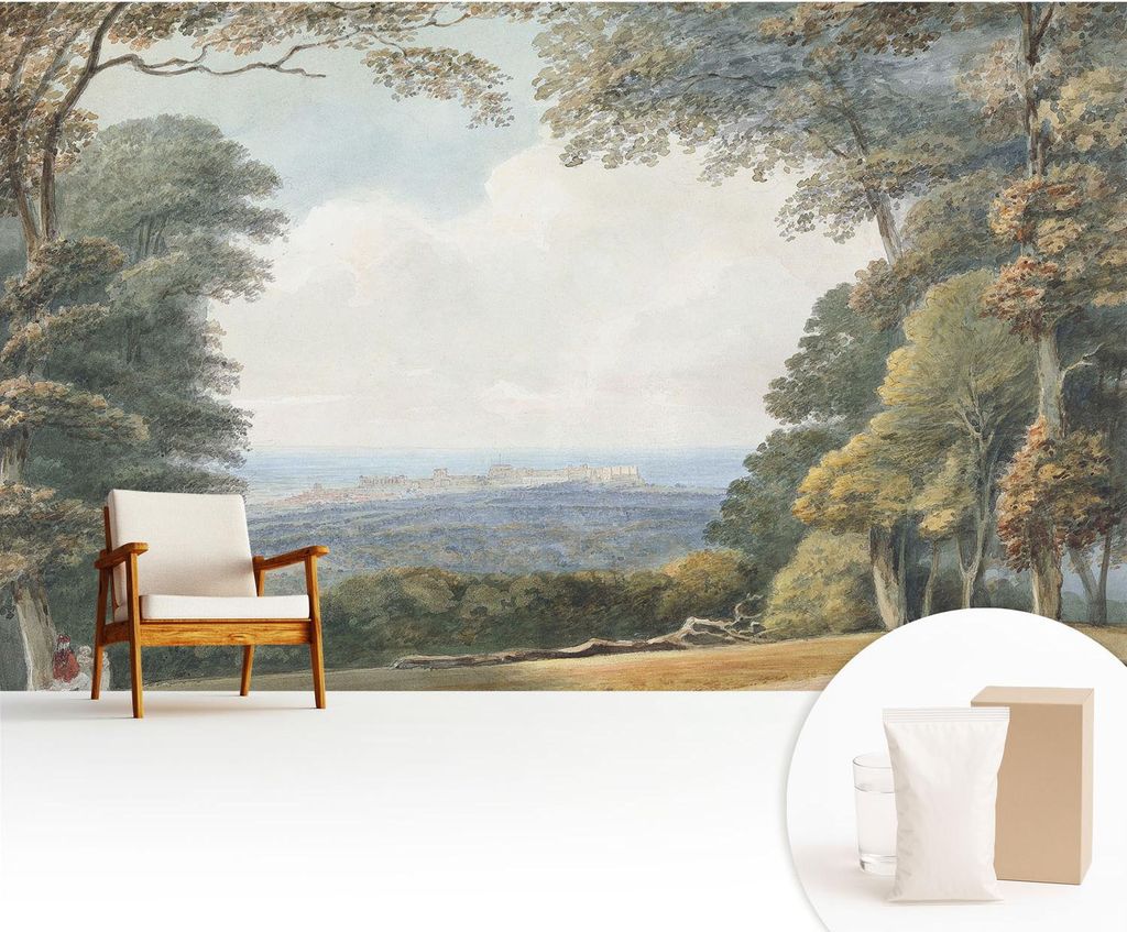 Fototapete - 416x254 cm - Tapete - Wandtapete - Wandbilder - Dekofolie - Tapete Folie - Wand - Dekoration - Wohnzimmer - Bewaldete Landschaft