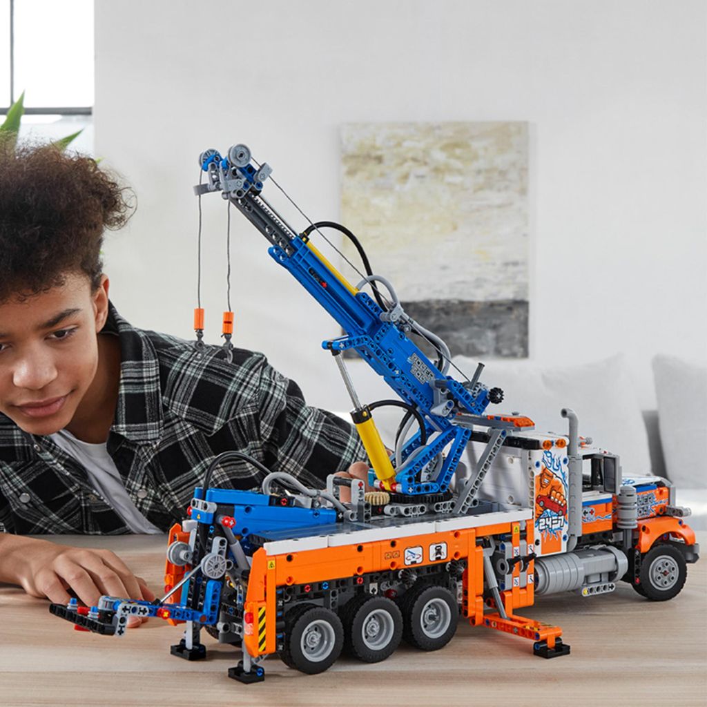 Technik für Kinder Kran-Spielzeug LEGO 42128 Technic Schwerlast-Abschleppwagen Modellbauset 