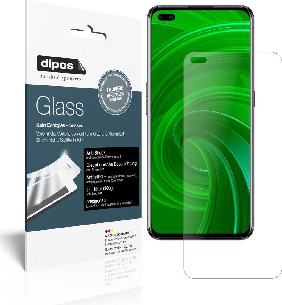 2x Schutzfolie für Oppo Realme X50 matt - Anti-Shock 9H Folie dipos Glass Kunststoffglas