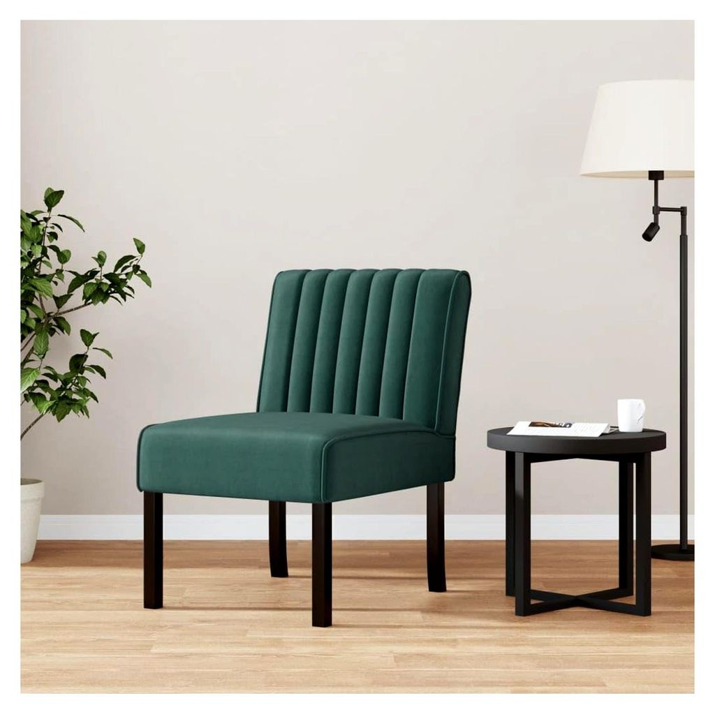 Polsterstuhl Dunkelgrün aus Samt