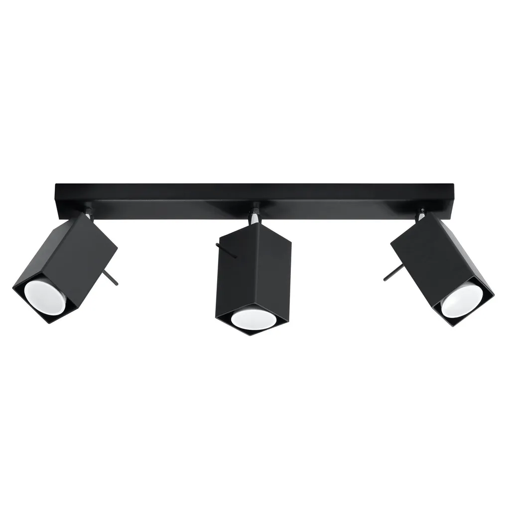 Lampada da soffitto MERIDA 3 nero 3xGU10 10W acciaio 16x6x45cm Sollux Lighting