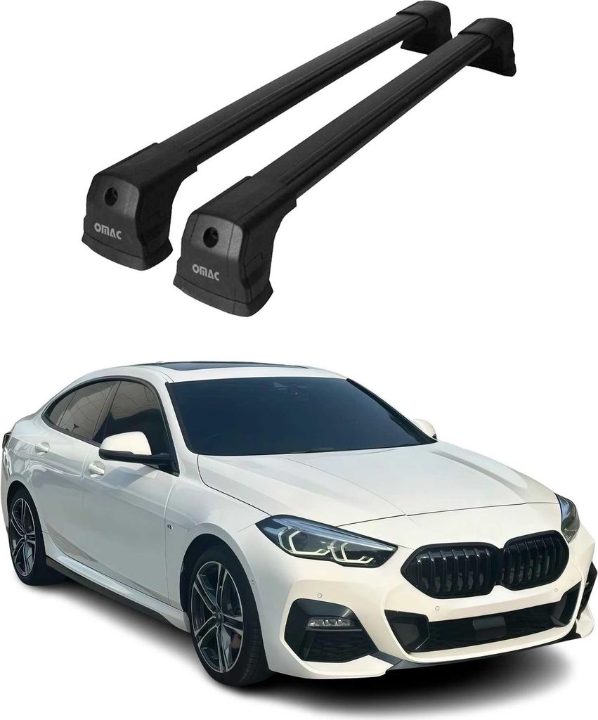 Dachträger Grundtäger für BMW 2 Gran Coupe F44 2019-2024 75kg Alu Schwarz 2 tlg