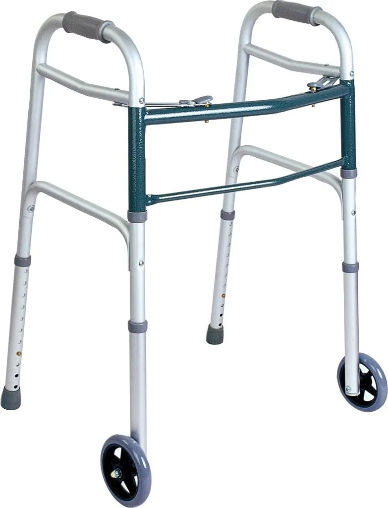 Déambulateur 2 roues pliable en aluminium avec embouts de sécurité Pro