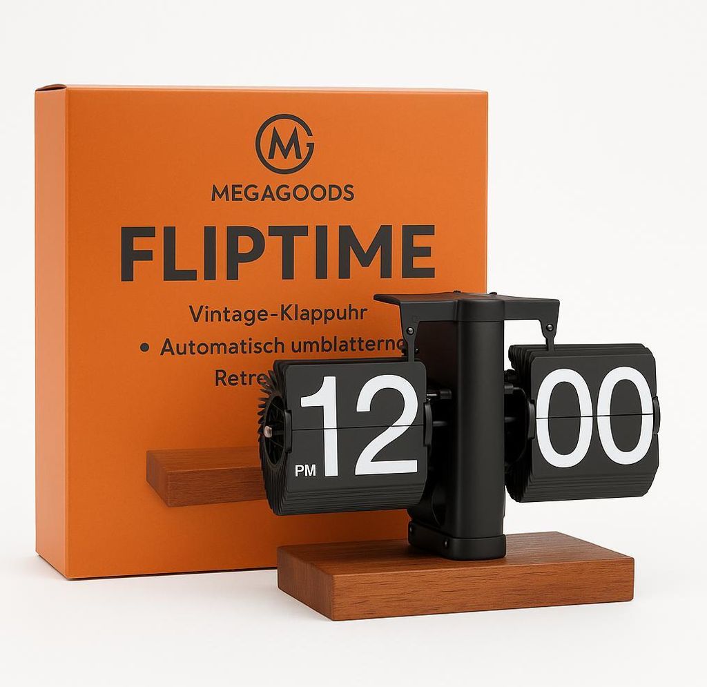 Vintage Flip Uhr automatisch batteriebetrieben Retro Design DE.