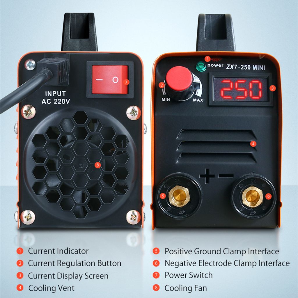 250A 220V Tragbarer elektrischer Schweißer Mini MMA ARC Produktbild 4