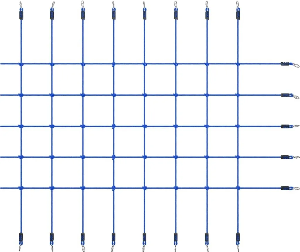 Filet à grimper enfant 200x150 cm bleu pour mur d'escalade de jardin