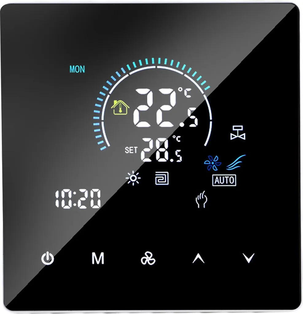 Thermostat de clim central avec écran couleur et plage étendue 5-60 °C