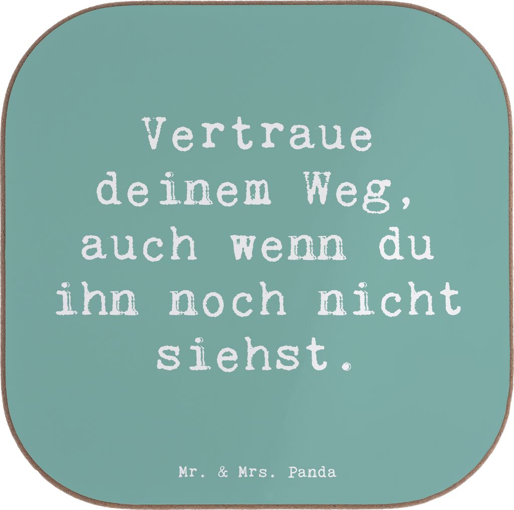 Mr. & Mrs. Panda Untersetzer für Gläser Spruch Zukunftsplanung Ungewissheit akzeptieren - Meeresbrise - Geschenk, Tischuntersetzer, Zuversicht, Q...