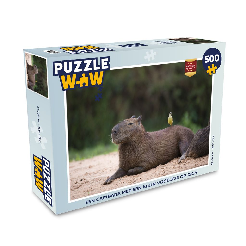 MuchoWow MuchoWow® Puzzle 500 ks Kapybara s malým ptákem na Obrázek produktu 