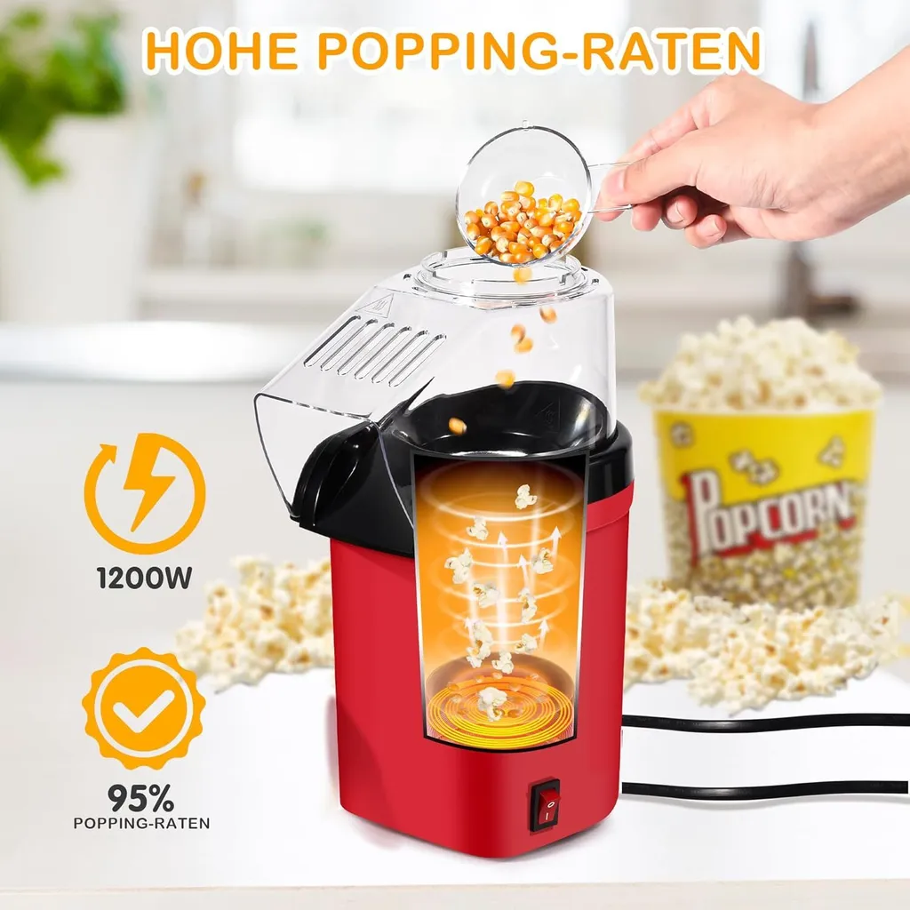 Machine Pop-corn Rapide 3 Min ZELURXX - Utilisation Facile sans Huile - 2