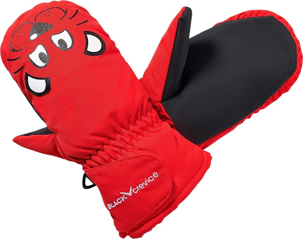 BLACK CREVICE - Kinder Handschuhe | Fäustlinge - 5000 mm Wassersäule | Farbe: Rot | Größe: M/2
