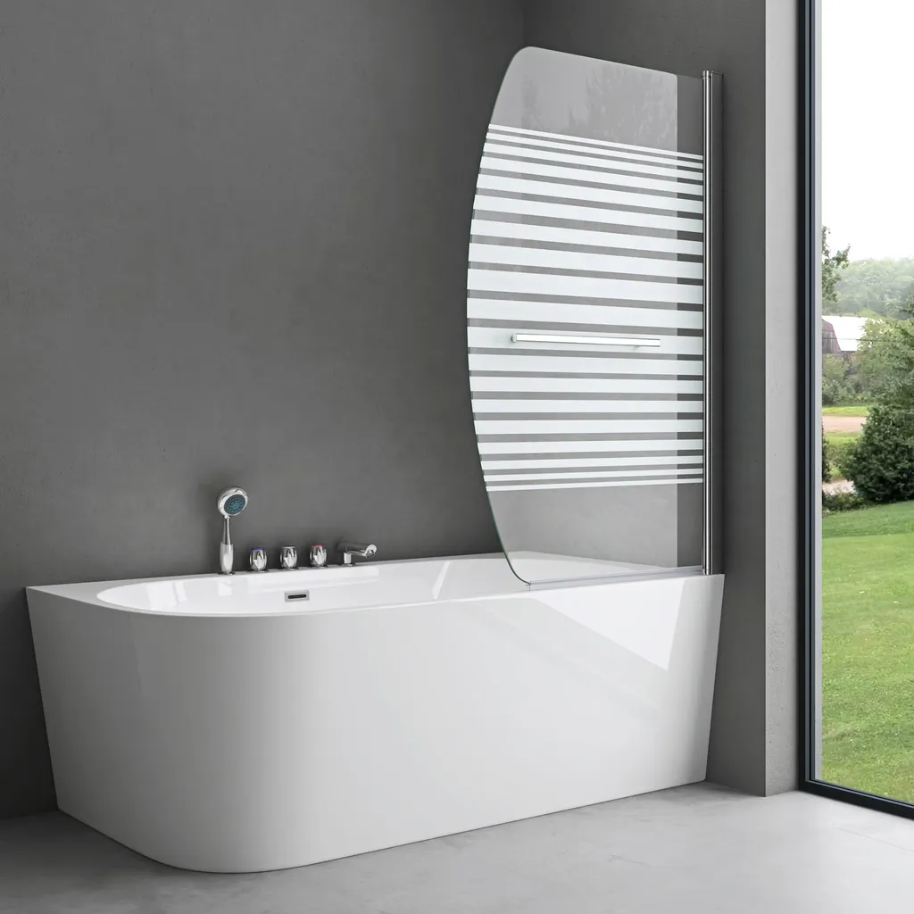Paroi de baignoire réversible en verre trempé 6mm Cortona112S