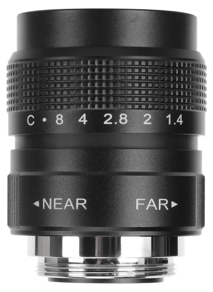 Objectif CCTV 25mm F1.4 Monture C Noir pour Caméra de Surveillance IP
