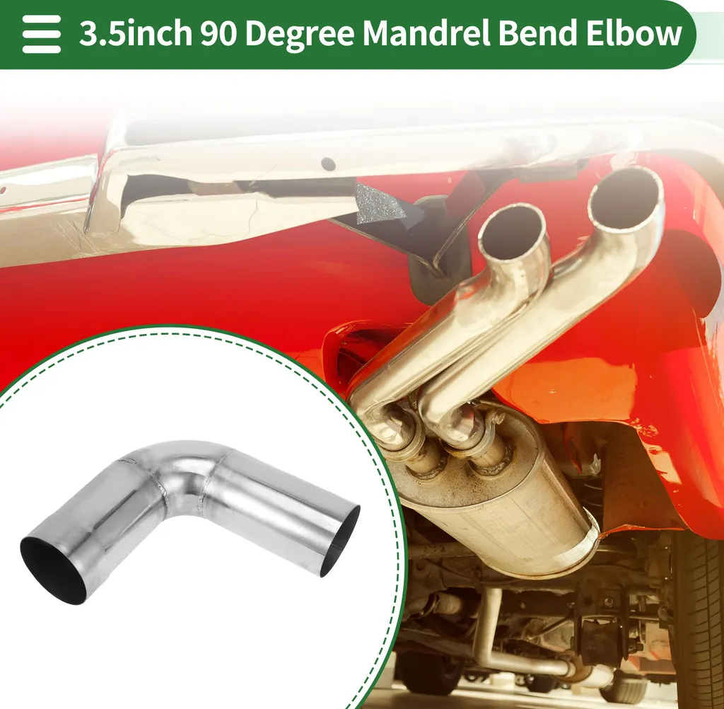 Coude d'Échappement Universel 3,5" en Inox 304 pour Montage DIY Auto