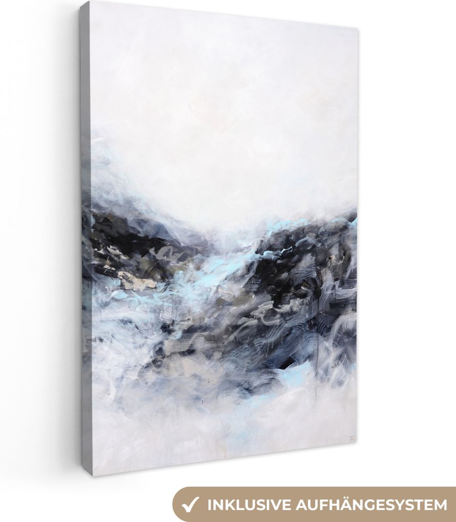 OneMillionCanvasses - Leinwandbilder - 90x140 cm, Schwarz - Weiß - Farbe - Abstrakt, Wandbilder Kunstdruck Wanddekoration - Foto auf Leinwand - ...