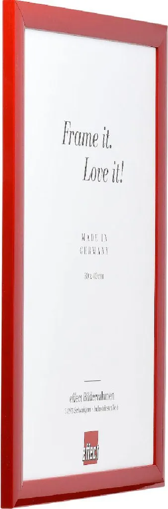 Cadre photo bois 25x70 rouge brillant profil 43 : fini les murs vides